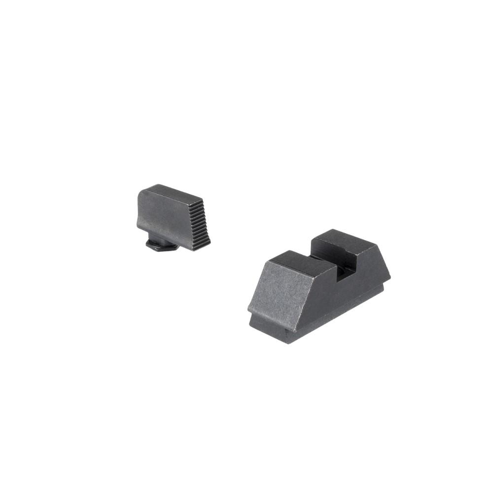 Ameriglo Optic Compatible Sight Set for Glock Flat Black .295 Rear Serrated .220 Front