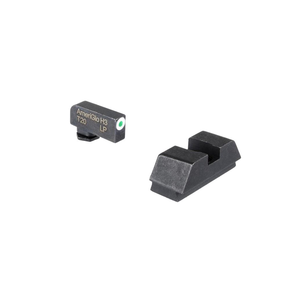 Ameriglo Optic Compatible Tritium Sight Set for Glock .295 Rear 1L Tall Green with White .220 Front