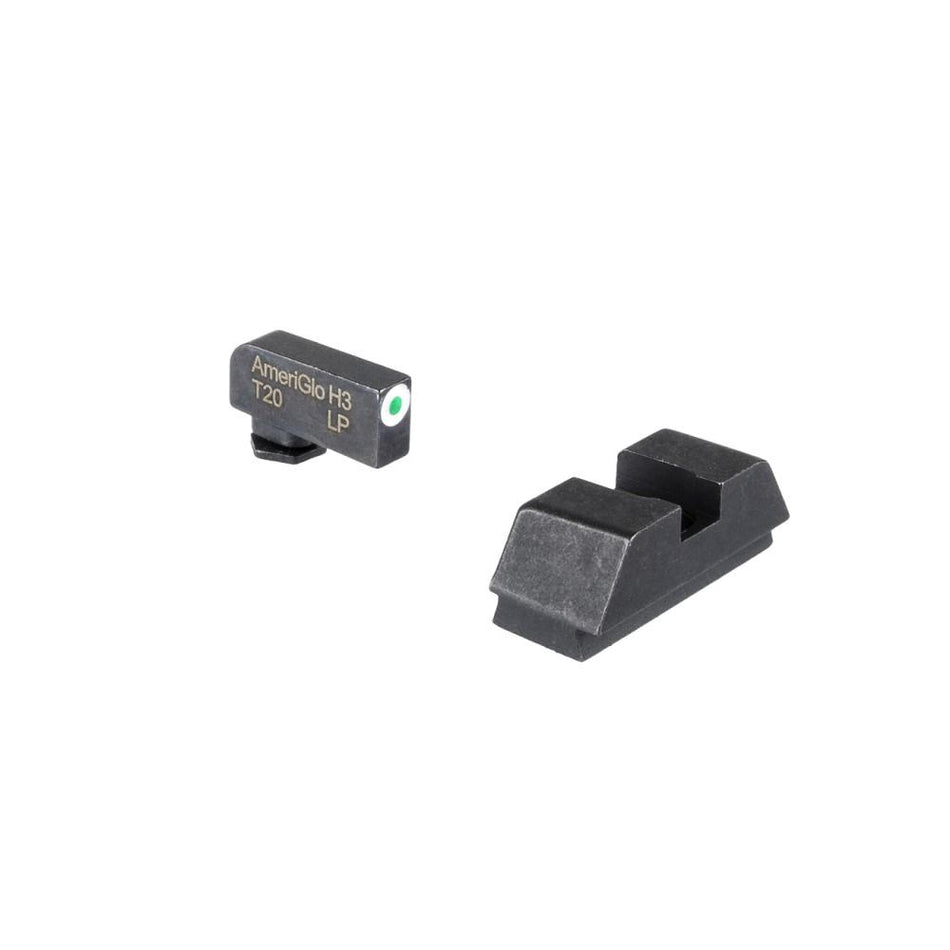 Ameriglo Optic Compatible Tritium Sight Set for Glock .295 Rear 1L Tall Green with White .220 Front