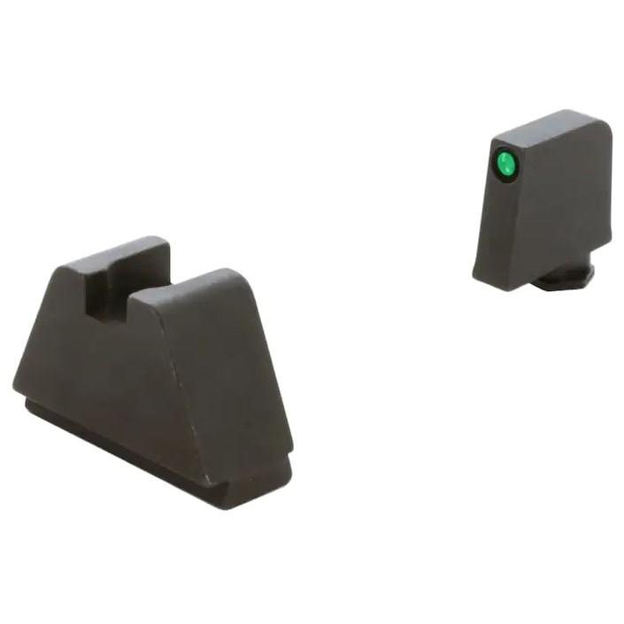 Ameriglo 4XL Optic-Compatible Tritium Night Sight Set for Glock – Green Front, Black Rear