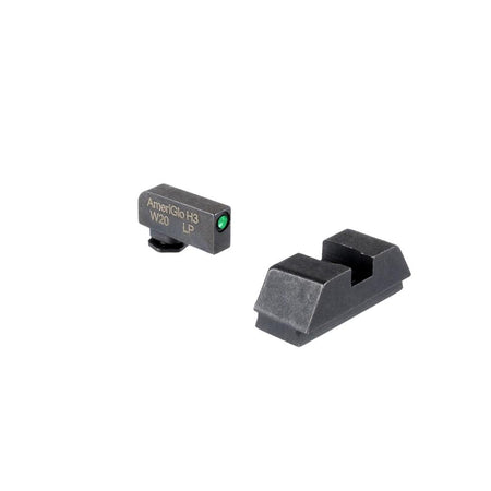 Ameriglo Optics Compatible Tritium Glock Sight Set Flat Black .295 Rear Tall Green Black .220 Front