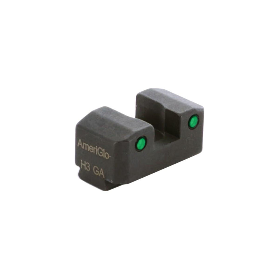 Ameriglo Green Tritium 2-Dot Black Outline Rear Sight .300" H Sq Notch for Hellcat OSP