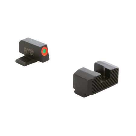 Ameriglo Protector Green Tritium Orange Outline Front Black Serrated Rear Sight Set for Hellcat OSP