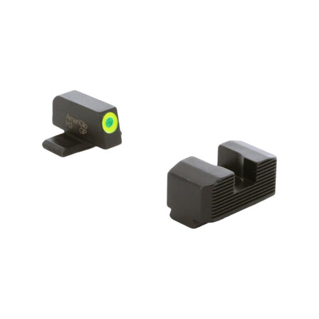 Ameriglo Protector Green Tritium LumiGreen Outline Front Black Serrated Rear Sight for Hellcat OSP