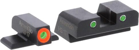 Ameriglo Green Tritium Round Outline Orange/White Rear Sight for SIG Sauer #8 Height