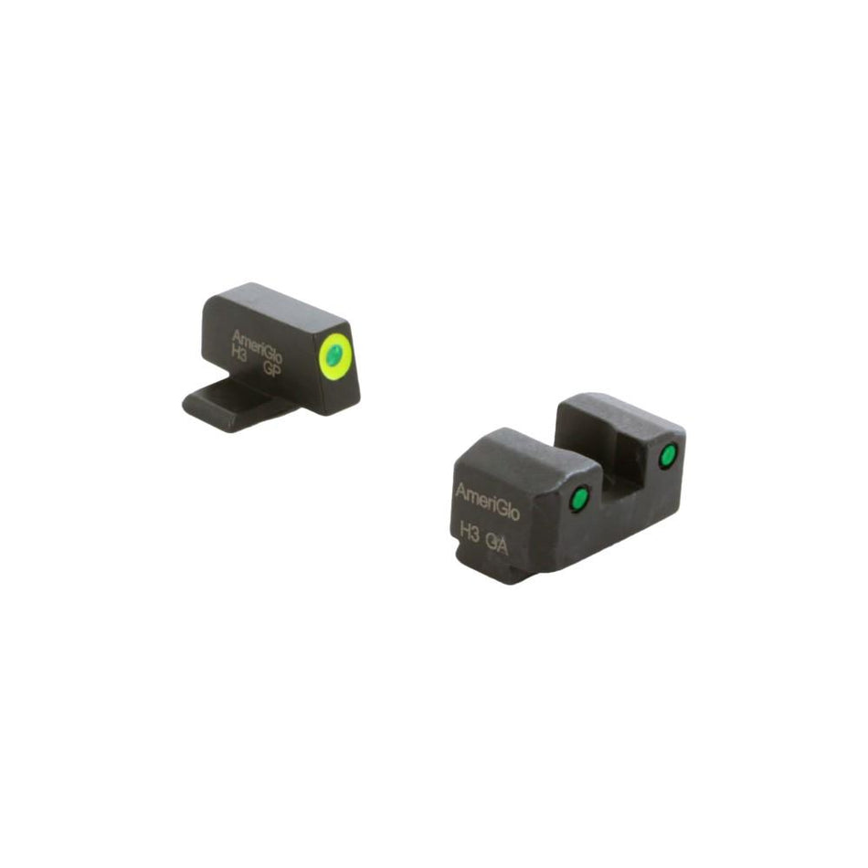 Ameriglo Trooper Tritium Sight Set for SIG #8 Front LumiGreen #8 Rear Green