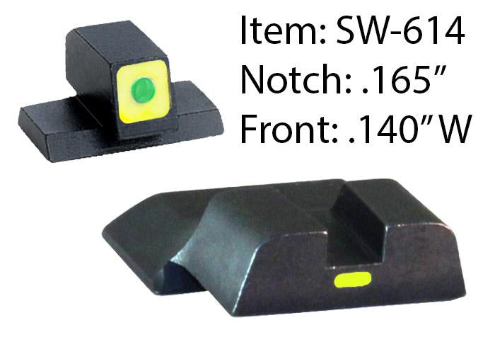 Ameriglo CAP Tritium Night Sights for S&W M&P Green Front LumiGreen Rear