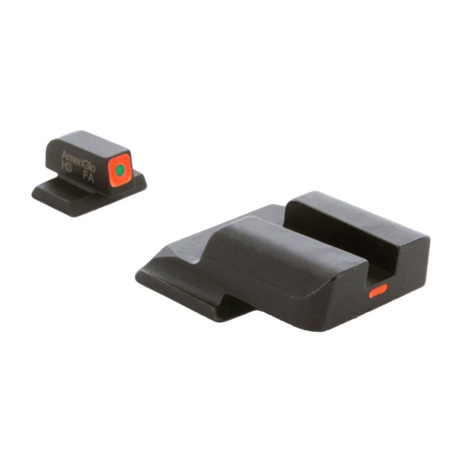 Ameriglo CAP Sight Set Green Tritium Orange Square Outline Front Orange Rear for S&W M&P Shield