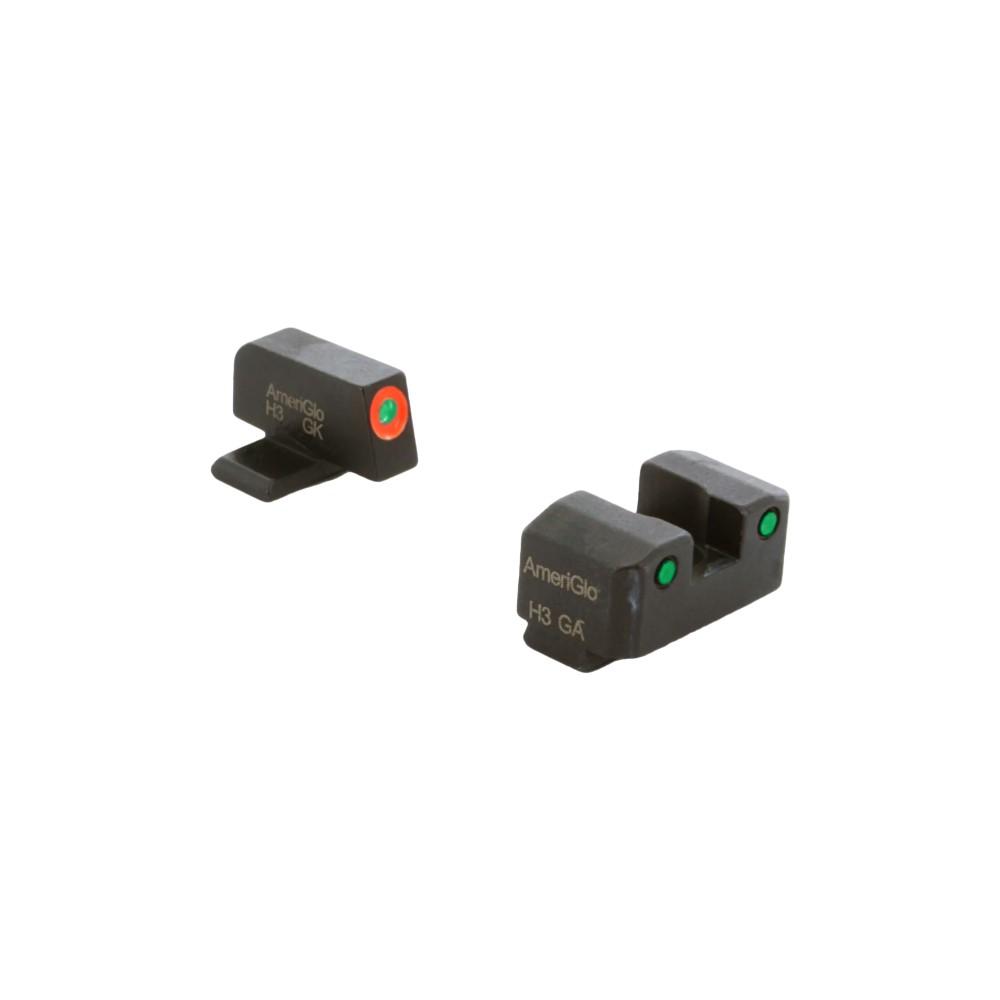 Ameriglo Trooper Tritium Sight Set for Springfield XD – Green Rear and Orange/Green ProGlo Front
