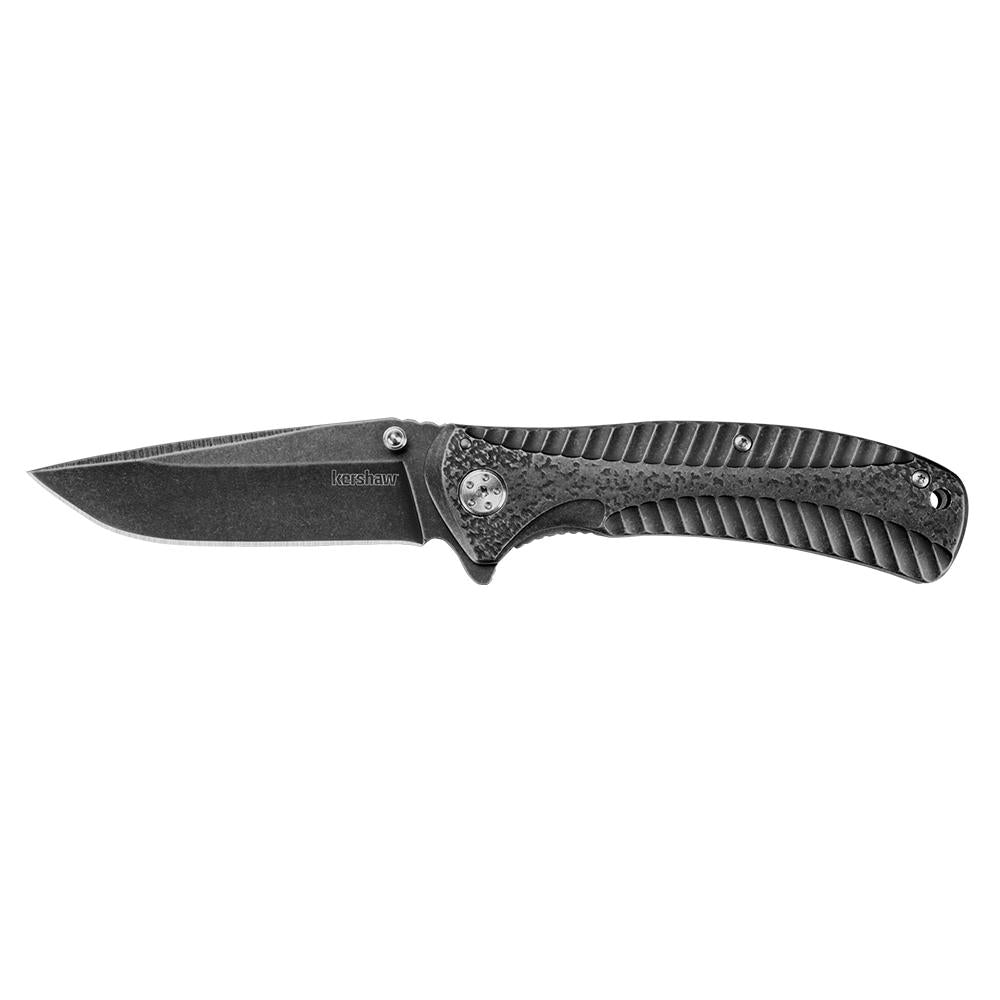 Kershaw Starter Folding Knife 3-2/5" Drop Point Blade Blackwash Finish