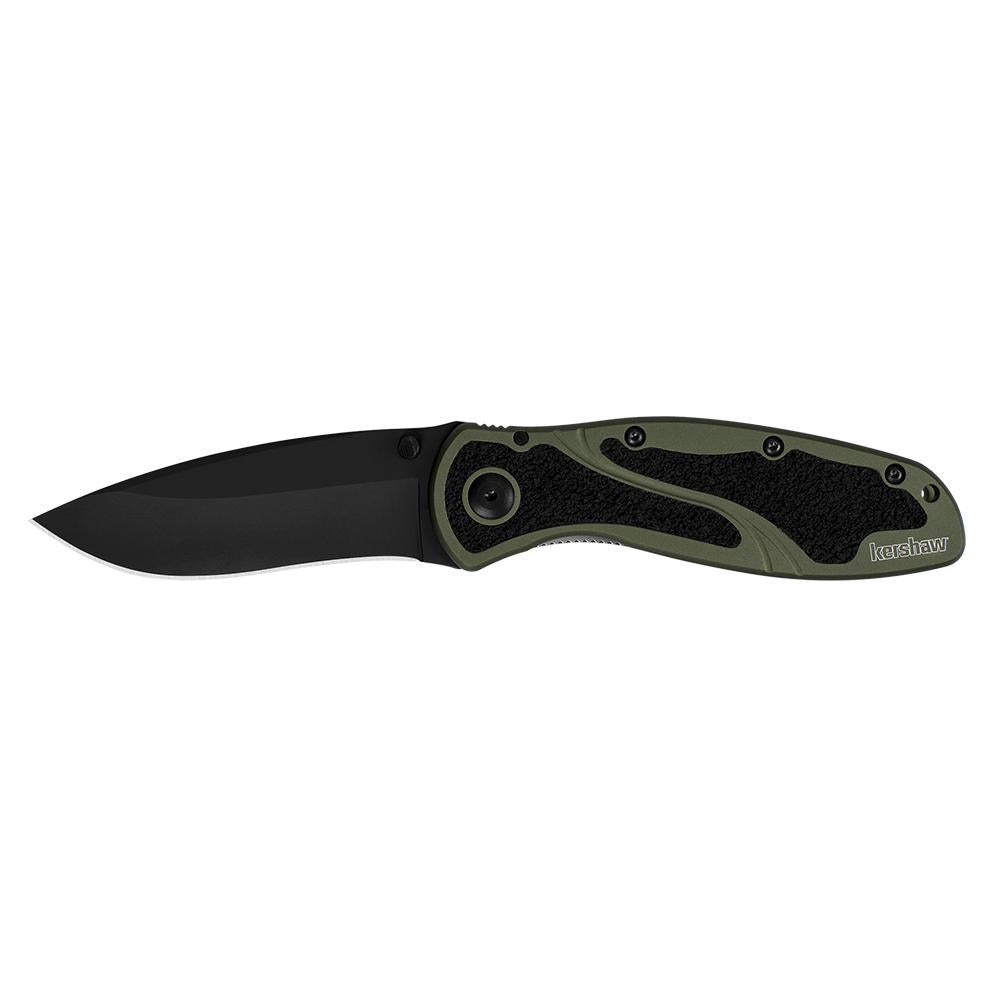 Kershaw Blur Folding Knife 3-2/5" Drop Point Blade Olive Drab/Black