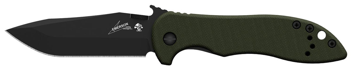 Kershaw Emerson CQC-5K Folding Knife with Wave Shaped Opening Feature, Olive Drab
