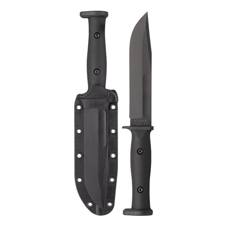 KA-BAR Slabby Fixed Blade Knife 6-9/10" 1095 Cro-Van Steel Black Nylon Handle