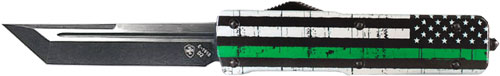 Templar Knife Large OTF Back The Green 3.5" Tanto Aluminum Handle