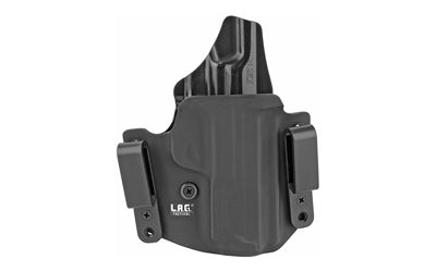 L.A.G. Tactical Defender Series OWB/IWB Holster, Fits S&W Shield 9EZ, Kydex, Right Hand, Black