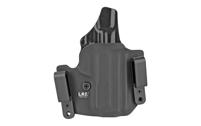 L.A.G. Tactical Defender Series OWB/IWB Holster, Fits S&W M&P Shield 380 EZ, Kydex, Right Hand, Black
