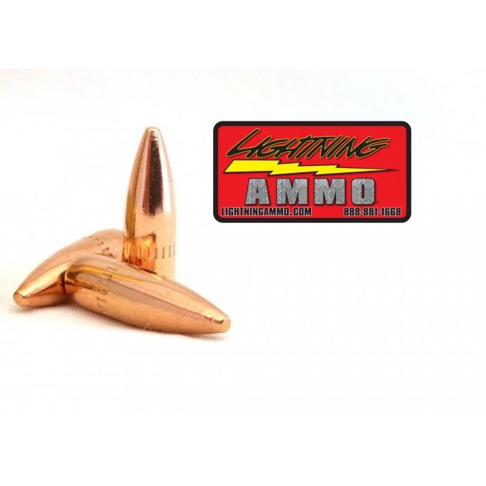 Lightning Ammo .22 Cal .224" 55gr FMJ Boat Tail Rifle Bullets 500 Count