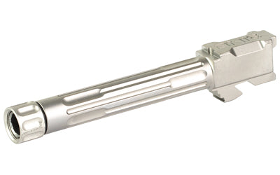 LanTac USA LLC 9INE Fluted Threaded Barrel for Glock 17, 1/2-28, Stainless Steel, Silver with Thread Protector 01-GB-G17-TH-SS
