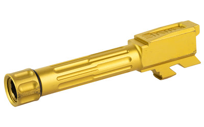LanTac USA 9INE Fluted Threaded Barrel for Glock 43/43x, 1/2-28, TiN Bronze with Thread Protector
