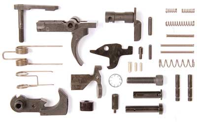 LBE Unlimited AR-15 Lower Parts Kit, 223 Rem/556 NATO, Black, No Trigger Guard or Pistol Grip ARK15LPK