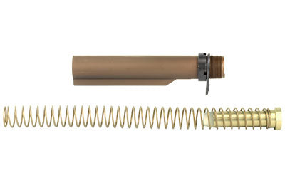LBE Unlimited AR15 Milspec Buffer Tube Kit with Recoil Spring Castle Nut End Plate and Buffer Brown MILBUFKT-WB