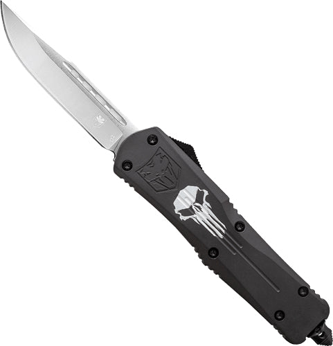 CobraTec Large FS3 OTF Black Punisher 3.5" D2 Steel Drop Point Knife