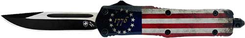 Templar Knife Large OTF Betsy Ross Flag 3.5" Black Drop Point Blade
