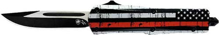 Templar Knife Large OTF Back The Red 3.5" Black Drop Point Blade