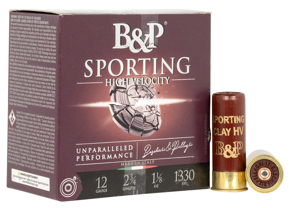 Baschieri & Pellagri (B&P) 12 Gauge 12B8SCH8 Sporting Clay Sporting 2.75" 1-1/8oz 8 Shot