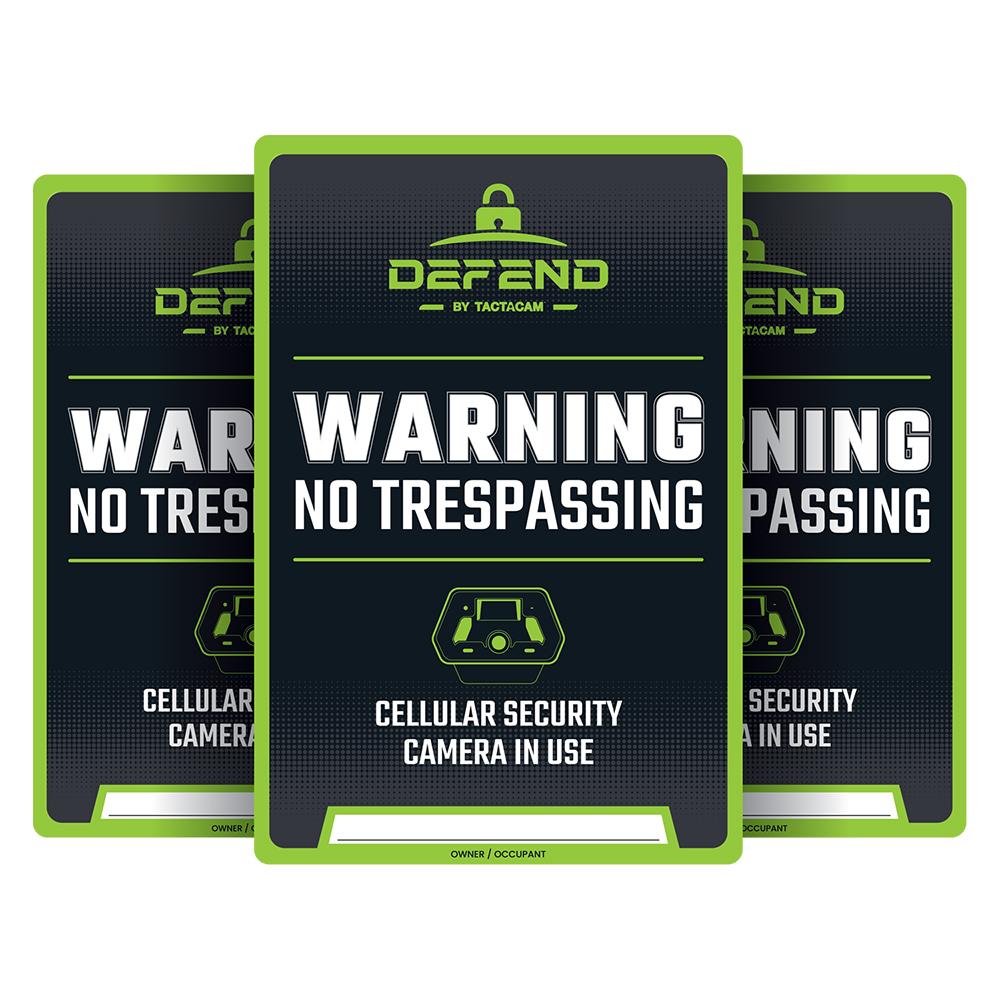 Tactacam Defend No Trespassing Property Warning Signs 3-Pack