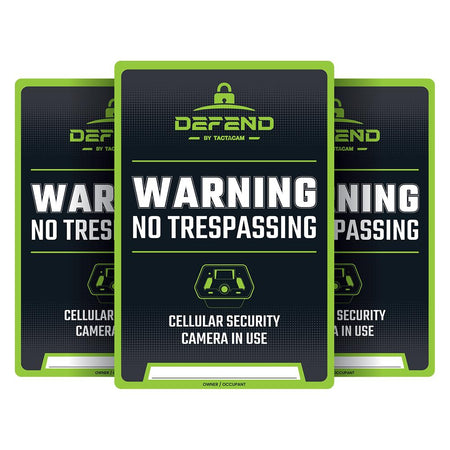 Tactacam Defend No Trespassing Property Warning Signs 3-Pack