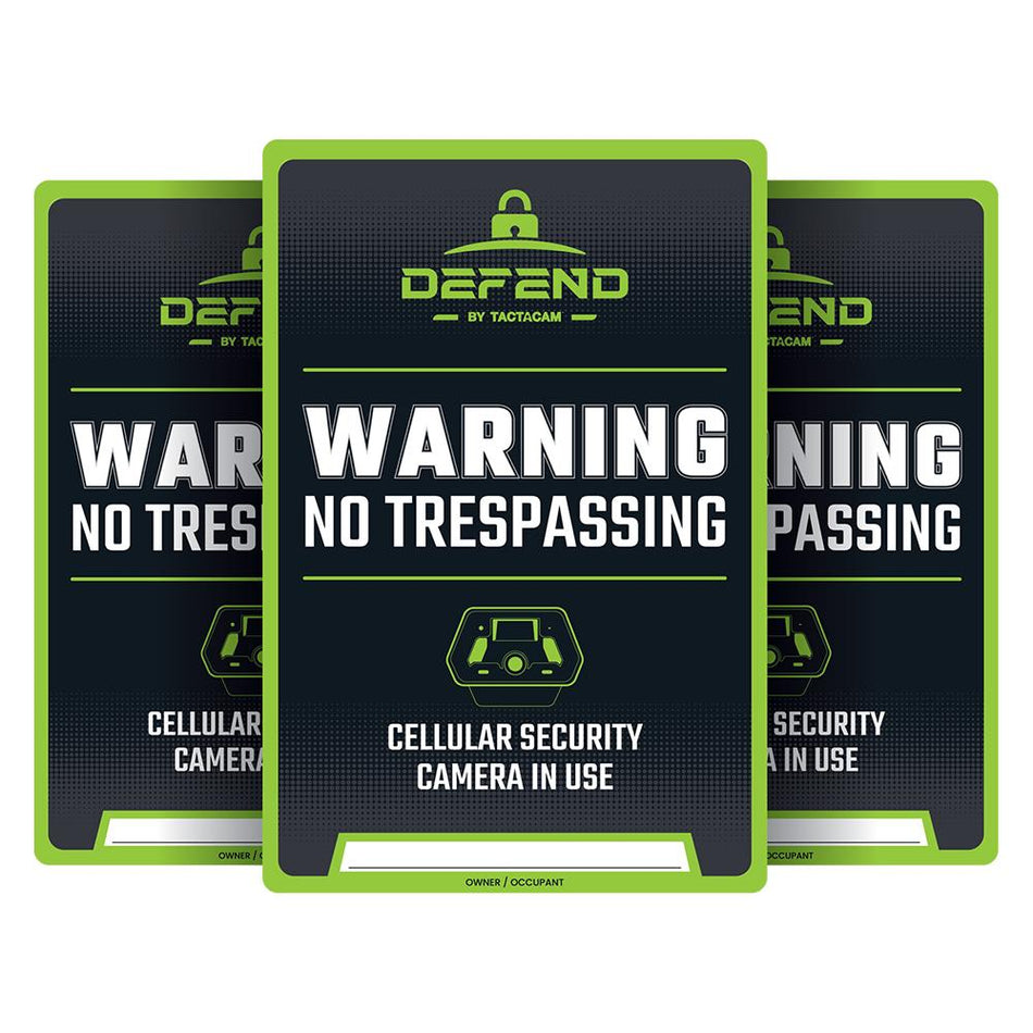 Tactacam Defend No Trespassing Property Warning Signs 3-Pack