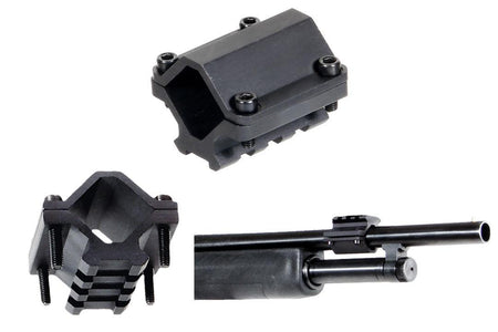 Leapers UTG Universal Shotgun Paintball Rail Barrel Mount 3 Slot Single-Rail