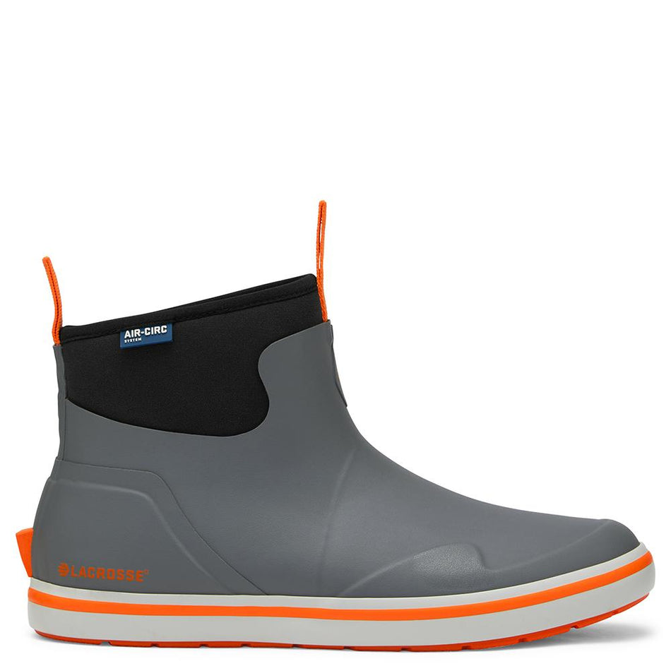 LaCrosse Men's Alpha Deck Boot 6" Grey/Orange Size 8