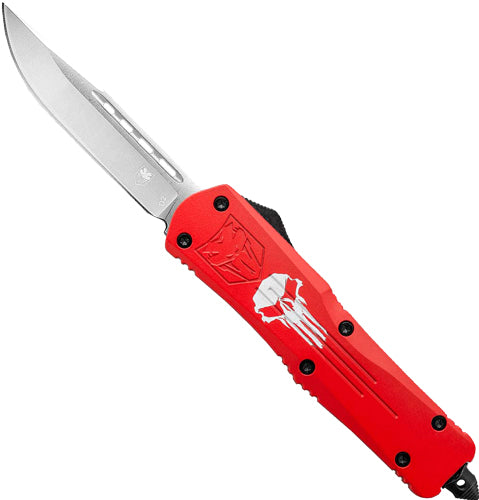 CobraTec Large FS3 OTF Red Punisher 3.5" D2 Steel Drop Point Knife