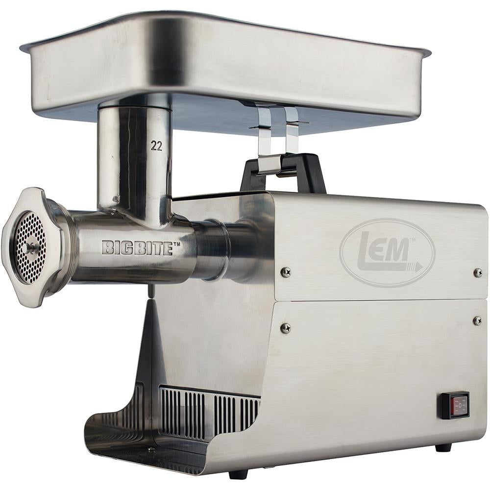 LEM Products #22 Big Bite Stainless Steel Electric Meat Grinder 1 HP
