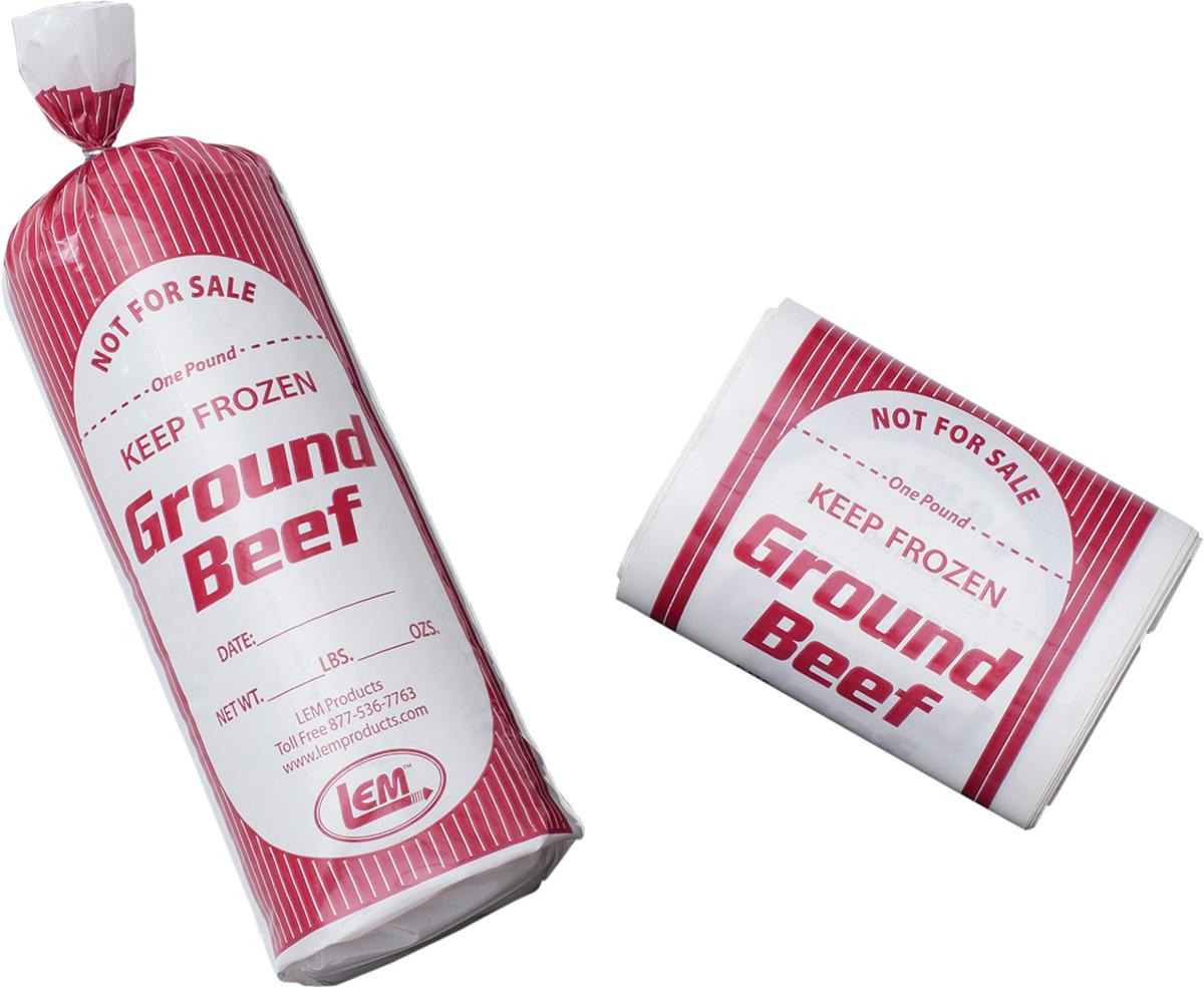 LEM Products 2 lb. Ground Beef Storage Bags - 25 Count Polyethylene