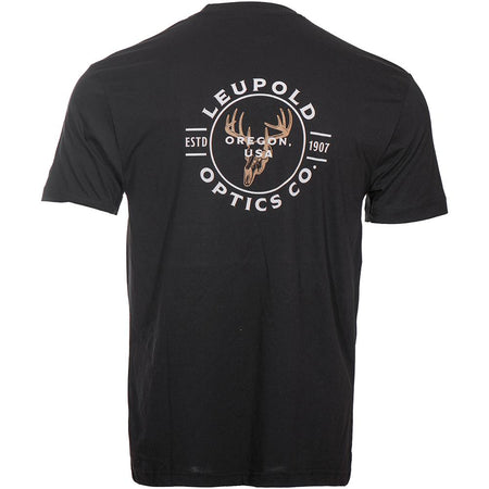 Leupold Buck Country Short Sleeve T-Shirt Black Medium Cotton Poly Blend