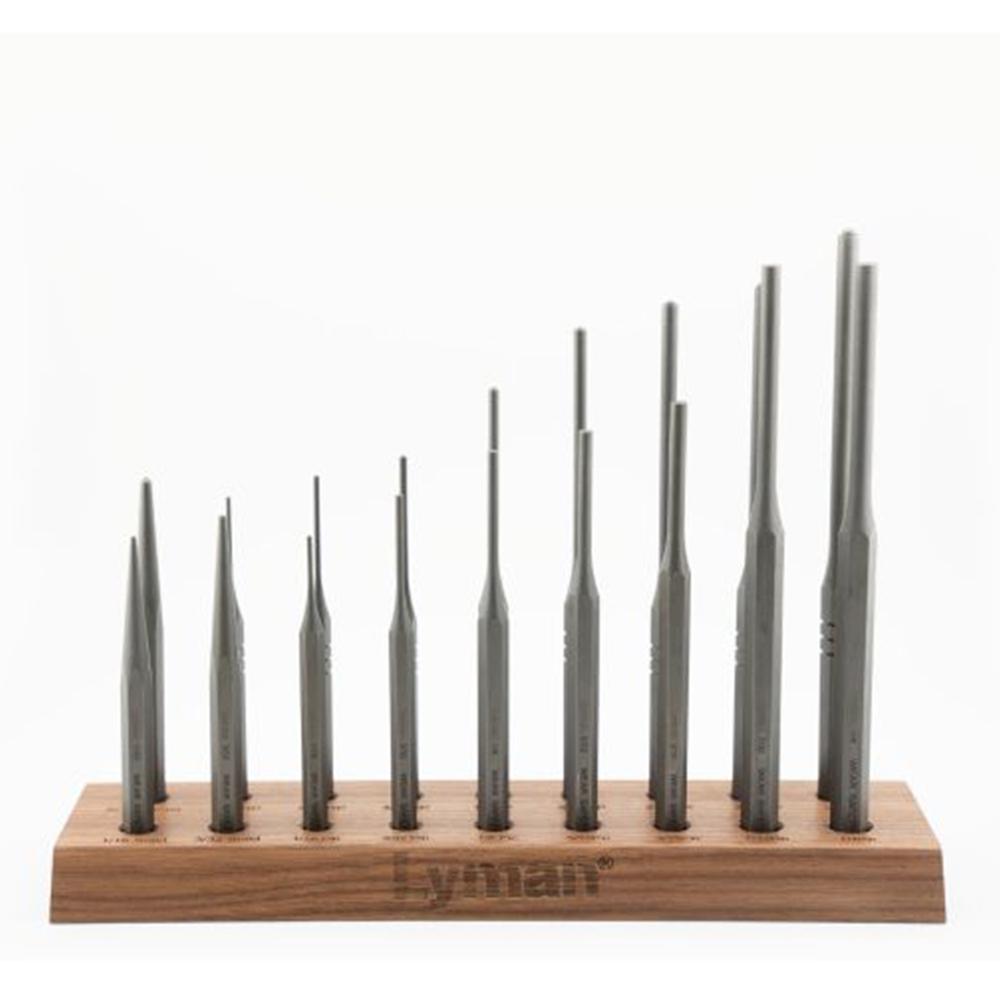 Lyman Armorers 18-Piece Hex Punch Set with Walnut Stand