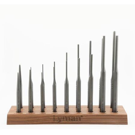 Lyman Armorers 18-Piece Hex Punch Set with Walnut Stand