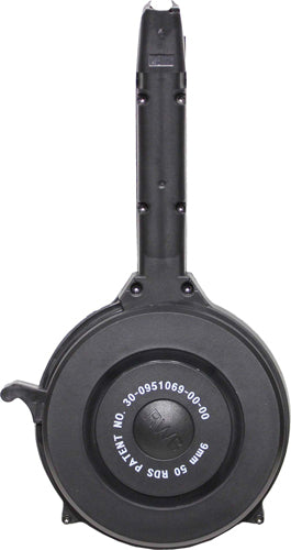 Iver Johnson Glock 9mm Luger 50-Round Black Drum Magazine Polymer