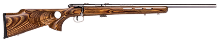 Savage Arms 25725 Mark II BTVS Full Size 22 LR 5+1 21" Satin Heavy Button Rifled Barrel, Satin Drilled & Tapped Stainless Steel Receiver, Satin Brown Thumbhole Laminate Stock, Right Hand