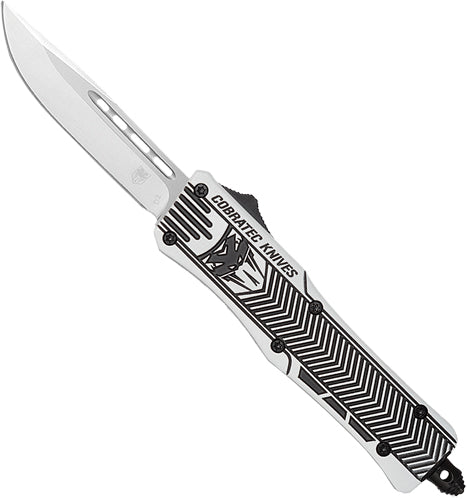 CobRaTec Medium CTK1 OTF Cerakote Arctic White 3" D2 Steel Dual Action Knife