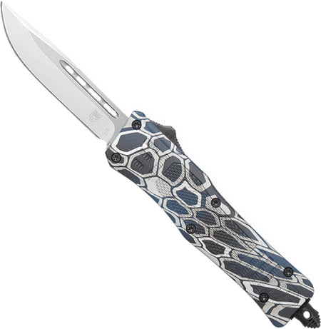 CobraTec Medium CTK1 OTF Blue Cobra Skin 3" Drop Point Blade Knife