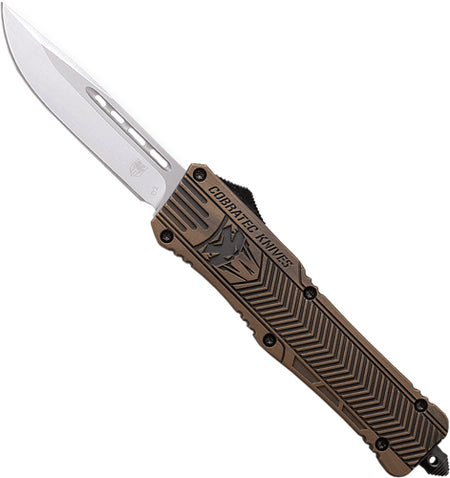 CobRaTec Medium CTK1 OTF Cerakote Bronze 3" D2 Steel Drop Point Knife