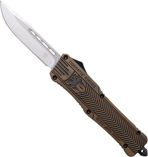 CobRaTec Medium CTK1 OTF Cerakote Bronze 3" D2 Steel Drop Point Knife