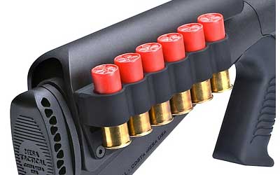 Mesa Tactical SureShell 6-Shell Side Saddle Carrier, 12 Gauge, Fits Urbino Cheek Riser, Black 90150