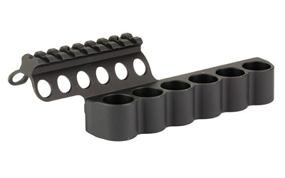 Mesa Tactical SureShell 6-Shell Side Saddle with Rail, Beretta 1301/A300 Ultima 12 Gauge, Aluminum, Black 94270