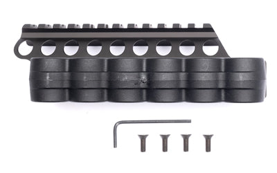 Mesa Tactical SureShell 6-Shell Side Saddle with 4.75" Rail, Mossberg 500/590/Mav 88 12 Gauge, Black 94880