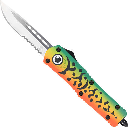 CobraTec Medium FS3 OTF Green Lure 3" Drop Point Serrated Stainless Blade